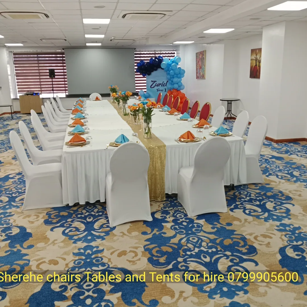 Gold Table Runners set up at a Nairobi event by Sherehe Events - photo 2